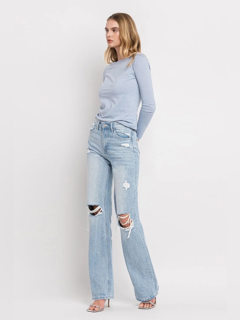 🆕 Vervet Leslie 90's Vintage Super High Rise Flare Jeans NWT S 26 - Picture 3 of 3